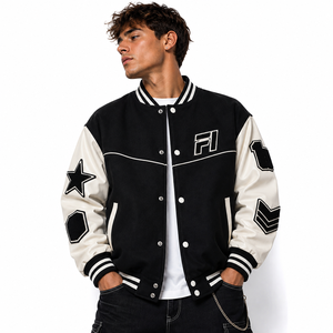 Chaqueta Varsity Personalizada para Hombre, Chaqueta Letterman con Parches, Estilo Urbano Y2K, Oversize con Botones a Presión, Chaqueta Varsity Acolchada al por Mayor - Product Image 5