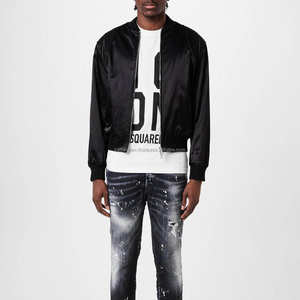 Trendy Black Satin Bomber <b>Jacket</b> <b>for</b> <b>Men</b> Lightweight Zipper Outerwear <b>for</b> Urban, Daily & Street Use - Product Image 3