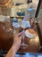 Cóctel con forma de caracol de mar de primera calidad, vidrio dorado, cristalería de barra hecha a mano de Vietnam con diseño de concha Natural para bebidas únicas