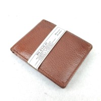 Dompet Pria Kulit Asli Berlapis Suede, Tempat Kartu Kredit, Lipat Dua, Tipis, Grosir, Desain Minimalis, Logo Custom Debossing