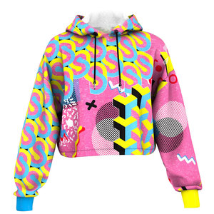 Sudadera Corta Personalizada para Mujer, 280 GSM, Transpirable, de Secado Rápido, con Estampado por Transferencia de Calor, Poliéster/Algodón - Product Image 1