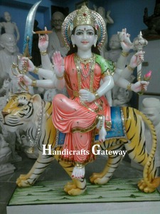 รูปปั้นดูร์กามาห์ทำมือจากหินอ่อน - Product Image 4