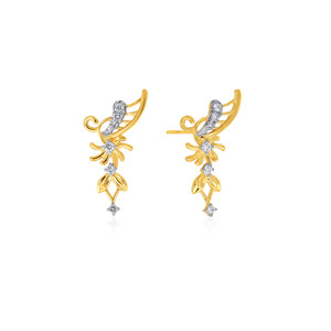 Pendientes de Diamantes con Corte de Corazón Doting Glamour, Oro Amarillo, para Mujer, Uso Diario Romántico, Color Blanco Natural G - Product Image 2