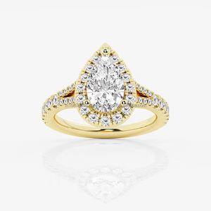 Anillo Vintage de oro de 14 quilates, anillo de compromiso/boda certificado IGI/GIA con corte de pera cultivada en laboratorio de lujo para aniversarios de fiestas de mujeres - Product Image 5