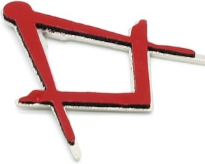 Emblème de voiture Maître Maçon maçonnique, équerre et compas découpés, plaqué or, en zinc pour extérieur - Product Image 5