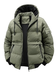 Veste matelassée chaude pour homme, manteau d'hiver à capuche, veste décontractée légère pour l'extérieur - Product Image 1