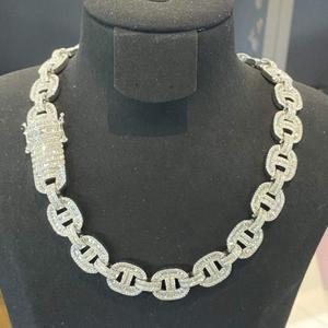 Premium 925 Sterling Silver Moissanite Tennis Chain <b>Necklace</b> Brilliant Cut VVS Diamond Look <b>Statement</b> Fine Jewelry - Product Image 2
