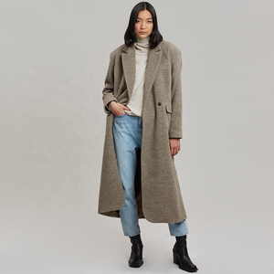 Abrigos de lana largos sin cuello para mujer, chaqueta de invierno para mujer - Product Image 2