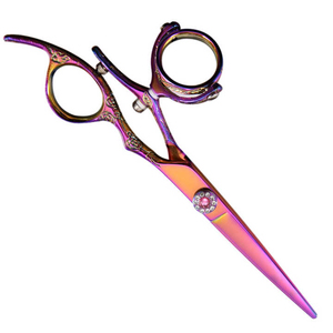 Ciseaux de barbier professionnels à poignée pivotante, manche en plastique, lames en acier inoxydable allemand, pointe acérée, pour droitiers, pour salon de beauté - Product Image 4