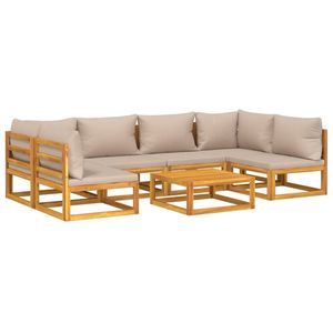 Conjunto de Muebles de Jardín Grandes en Color Taupe, 100% Poliéster, Madera de Acacia Sólida, 100% Poliéster, 100% Poliéster - Product Image 3