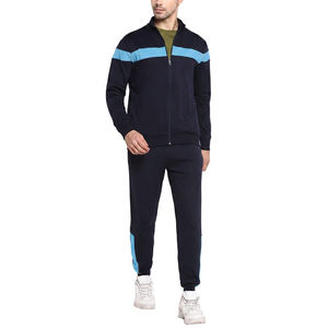 Men's Casual Tracksuit Full <b>Zip</b> Solid Color 100% Polyester Quick Dry Eco-Friendly Lightweight <b>Joggers</b> Set Breathable Stand - Product Image 3