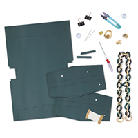 Kit Tas Tote Kulit Imitasi DIY Modern dengan Potongan Die Cut dan Set Perlengkapan Tahan Lama Bentuk Persegi Panjang