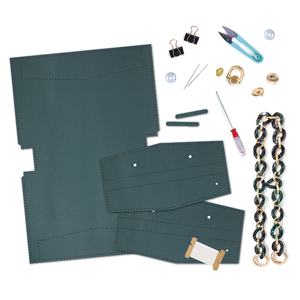 Modern DIY <b>Leather</b> Kit Elegant Tote Bag Kit with Pre Cut <b>Leather</b> and Durable Hardware Set - Product Image 2