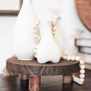 Support de présentation en bois pour plantes, support rond en bois pour pots de fleurs, intérieur/extérieur - Product Image 3