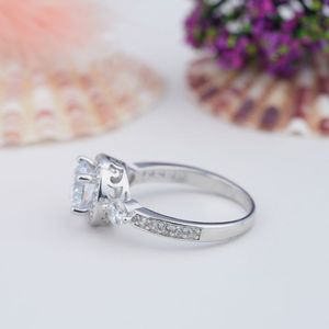 <b>925</b> Sterling <b>Silver</b> Rose Gold Plated Engagement <b>Ring</b> for Women Luxury Dainty Iced Out Moissanite <b>Ring</b> - Product Image 2
