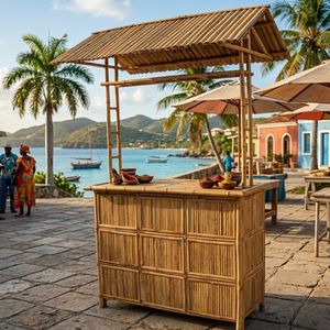 Barra de Bar Exterior de Bambú Natural Hecha a Mano al por Mayor, Fabricada en Vietnam para Hoteles, Resorts y Decoración de Playa - Product Image 1