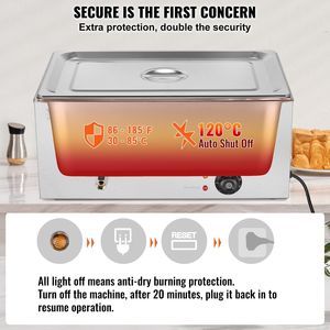 Commerciale elettrico 19Qt Pan Bain Marie bancone cibo cibo più caldo riscaldamento e attrezzature di tenuta - Product Image 4