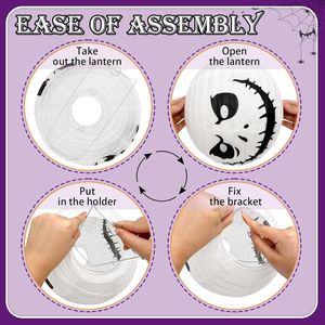 Lanterne di Carta a Forma di Zucca per Halloween, Decorazioni Estive Appese per un'Atmosfera Festiva - Product Image 3