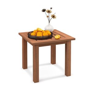 Tavolino da Esterno in HDPE Stile Legno Massello con Doghe Quadrate per Giardino, Villa, Hotel - Product Image 3