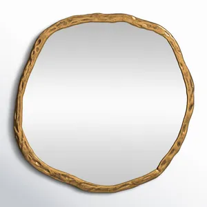 Nouveau Miroir Mural Métallique Fait Main Tendance, Miroir Décoratif Rond Artistique de Qualité Supérieure pour Hôtels de Luxe, Complexes Hôteliers, Maisons, Chambres et Salles à Manger - Product Image 3