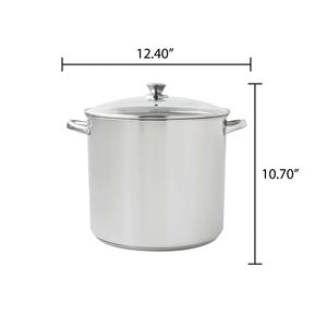 Stainless Steel 20 Quart <b>Stock</b> <b>Pot</b> <b>with</b> Glass <b>Lid</b> 5L Large Soup <b>Pot</b> 304 Steel Double Handle - Product Image 5