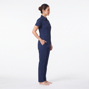 Women's Medical <b>Scrub</b> <b>Top</b> Short Sleeve Button Front Lightweight Breathable Nurse Uniform Jacket with Pockets - Product Image 3