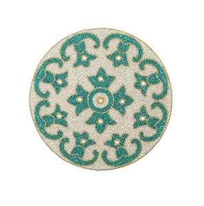 Stylish Seed <b>Beads</b> Beaded Embroidery Placemats <b>Set</b> Elegant Handmade Seed <b>Beads</b> Embroidered Dining Placemats - Product Image 5