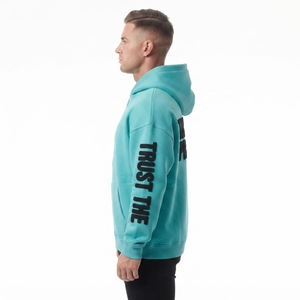 Sudadera con capucha pesada personalizada para hombre con cremallera, estampado 3D en relieve, forro polar oversize, ropa urbana, marca privada, venta al por mayor - Product Image 3