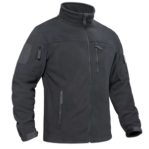 Chaqueta de lana para hombre, suave, cálida, resistente al viento, con cremallera completa, múltiples bolsillos con cremallera, para senderismo, trabajo al aire libre, cortavientos - Product Image 4