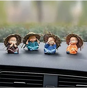 Estatuas de monjes meditadores, figuras decorativas espirituales, escultura de monje tranquilo, decoración para el salpicadero del coche, adorno para el interior del coche - Product Image 2