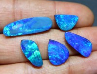 Opale australienne doublette cabochon, feu bleu, opale naturelle, pierre précieuse en vrac pour la fabrication de bijoux