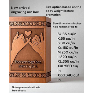 Hand Carved Wooden Cremation Urn: Heart & Hands Memorial Keepsake Memorial Keepsake by AYAANS - Product Image 6