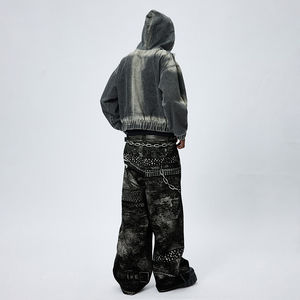 Nueva Llegada: Sudadera con Capucha de Mezclilla para Hombre, Estilo Casual con Puños Acanalados y Efecto Desgastado - Product Image 6