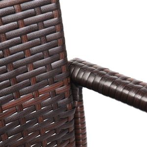 2pcs Brown Gradient High Bar Chair for Patio Furniture - Product Image 2