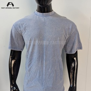 T-shirt homme de haute qualité, effet délavé, confectionné en coton respirant, coutures durables et look vintage élégant. - Product Image 5