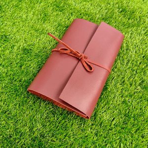 Carnet de bureau en cuir bordeaux A5, couverture de carnet de planification en cuir personnalisable, journal à grain horizontal, prix bas, intelligent - Product Image 3