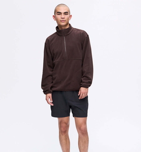 Sweat-shirt pour homme à col montant en coton, coupe ample, extensible, coupe-vent, chaud et tendance, avec fermeture éclair quart de tour, prix de gros - Product Image 3