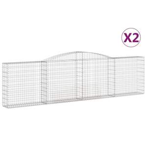 Ensemble de 2 paniers gabions extra longs en fer galvanisé argenté - Product Image 2