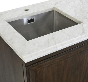 Buffet long de luxe en bois de mahogany massif avec plateau en marbre et vitrines en verre, meubles minimalistes pour chambre à coucher et salle à manger - Product Image 5