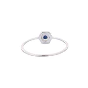 14K Solid Gold Oval Blue Sapphire Eternity <b>Stacking</b> <b>Ring</b> for Women - Product Image 5
