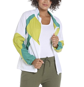 OEM <b>Ladies</b> Outdoor Casual Colorblock Sportswear Windproof Patchwork Zip Up Windbreaker <b>Jacket</b> - Product Image 3