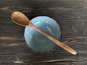 Cuillère de cuisine en bois écologique, en bois naturel, faite à la main, design classique, ustensile de cuisine, outil pour remuer, mélanger, servir, durable, pour la maison - Product Image 4