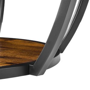 Tavolino da Caffè Moderno a 2 Livelli in Legno con Vano Portaoggetti Aperto, Scrivania Laterale Minimalista con Robusta Struttura in Metallo - Product Image 5