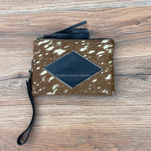 กระเป๋าคลัทช์มีซิปแบบโลหะแท้ใหม่กระเป๋าสตางค์หนังวัวใบเล็กกระเป๋าคลัทช์สีรุ้งมีพู่ห้อยสำหรับผู้หญิงกระเป๋าสตางค์มีสไตล์ - Product Image 2