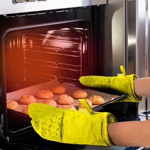 Guantes de Cocina Resistentes a Altas Temperaturas, Estilo Simple, Aislantes del Calor, para Horno y Microondas - Product Image 6