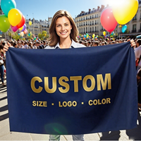 Drapeaux en polyester double face imprimés sur mesure 3x5 avec bannière extérieure durable avec logo pour la publicité d'événements sportifs Design gratuit