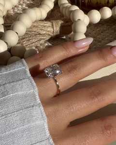 10K 14K 18K Solid Gold <b>Cushion</b> Cut Engagement Ring F VS Lab Created Diamond Wedding Band Custom Fine Jewelry Rings Bulk Supplier - Product Image 6