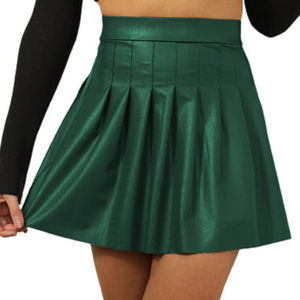 Mini-jupes plissées en cuir véritable taille plus pour femmes, style décontracté d'été - Product Image 3