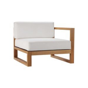 Sofá Moderno de Teca para Exteriores, Sofá de Jardín de Tres Plazas, Cojín Impermeable, Muebles para Patio - Product Image 3