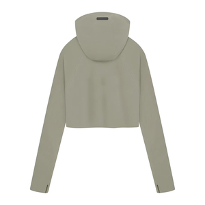 เสื้อฮู้ดครอปท็อปผู้หญิงสำหรับใส่กลางแจ้ง ผ้าฟลีซ แขนยาว สไตล์ลำลอง สตรีทแวร์ ทรงหลวม ปรับได้ด้วยเชือกผูกที่ฮู้ด ชุดเก๋ไก๋ - Product Image 3